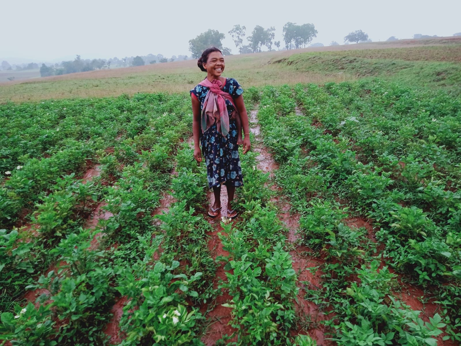 Growing her own food. Sushma Asur